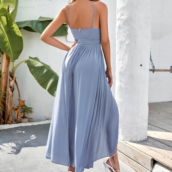 COPY - Boho Halter Ruffle Front Slit Dress Rust B… - Picture 11 of 16